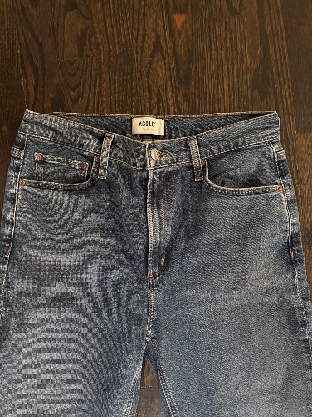 Agolde Womens Vintage Wash Slim Straight Jeans - Blue